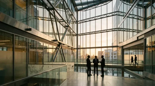 Professional networking environment showcasing modern alumni connections and career advancement opportunities