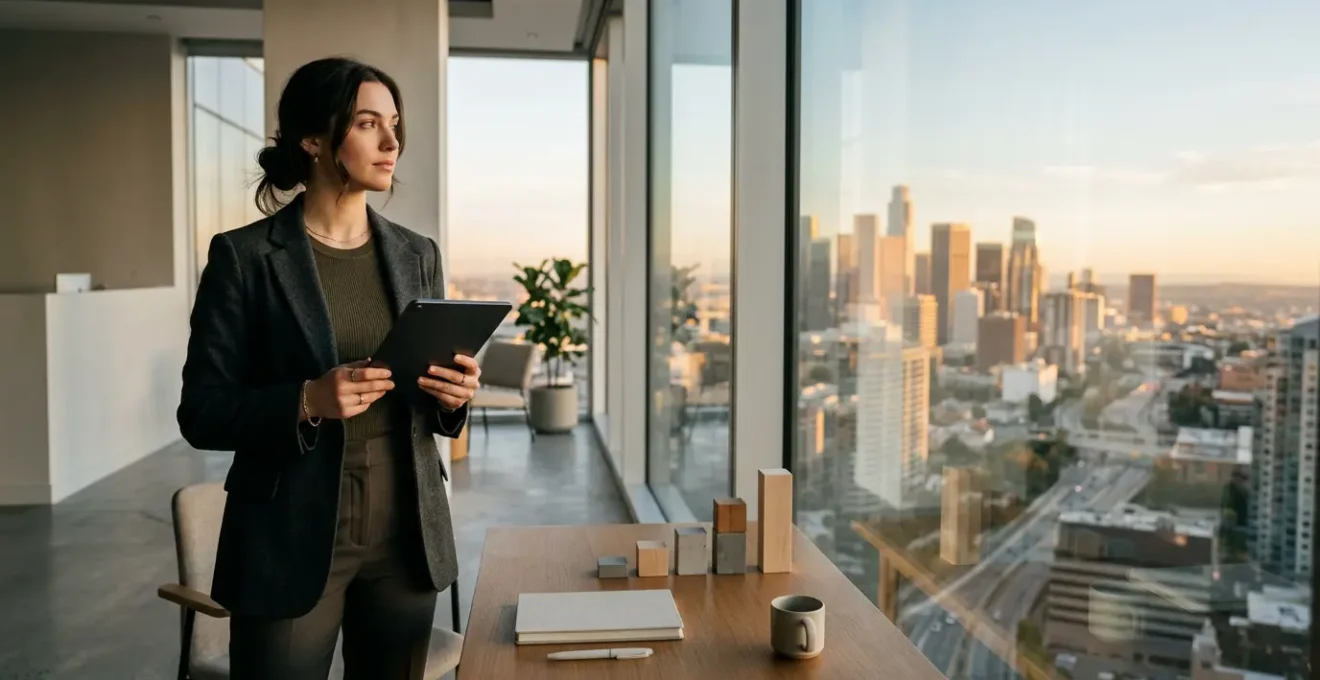 Young professional planning career journey with strategic milestones