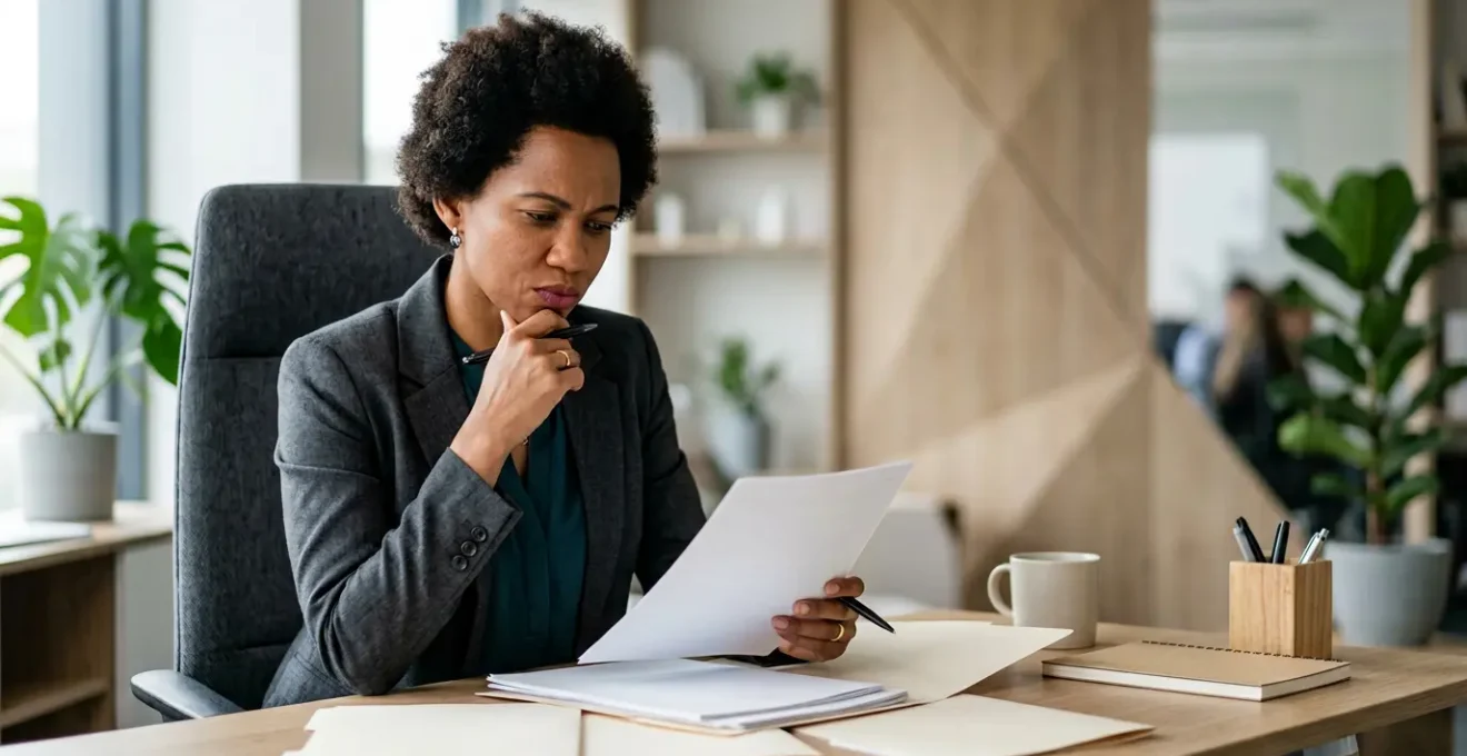 Professional hiring manager evaluating candidates during interview process