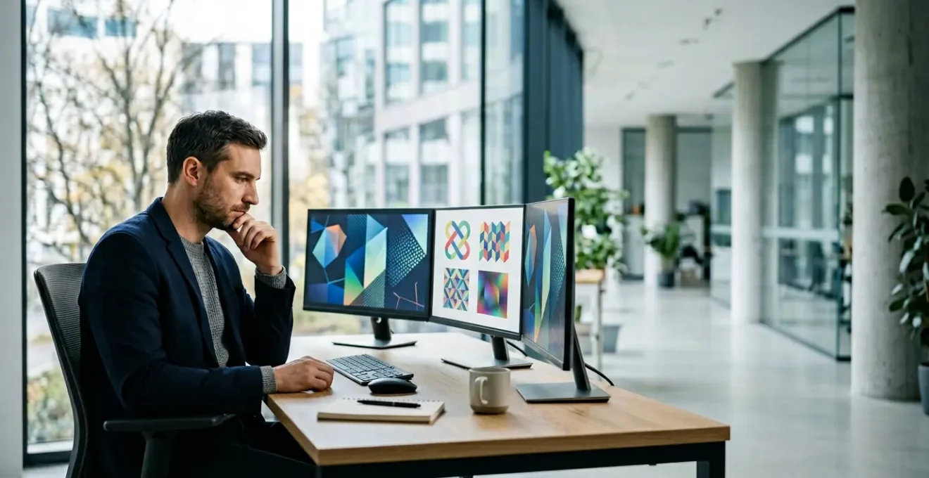 Professional analyzing KPI dashboard with selective focus on key metrics