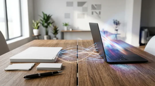 Professional optimizing their digital presence across multiple platforms for recruiter visibility