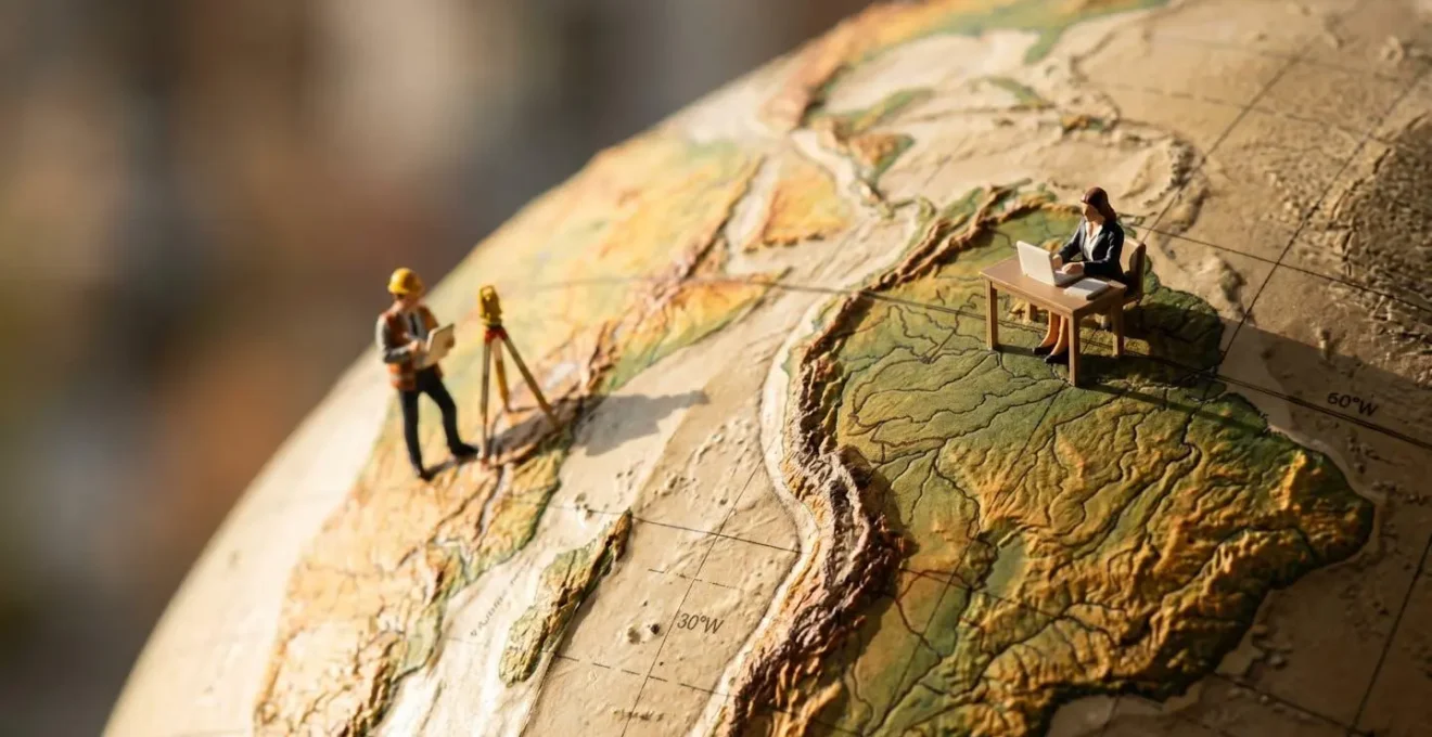Global team members working asynchronously across different time zones with an overlapping collaboration window