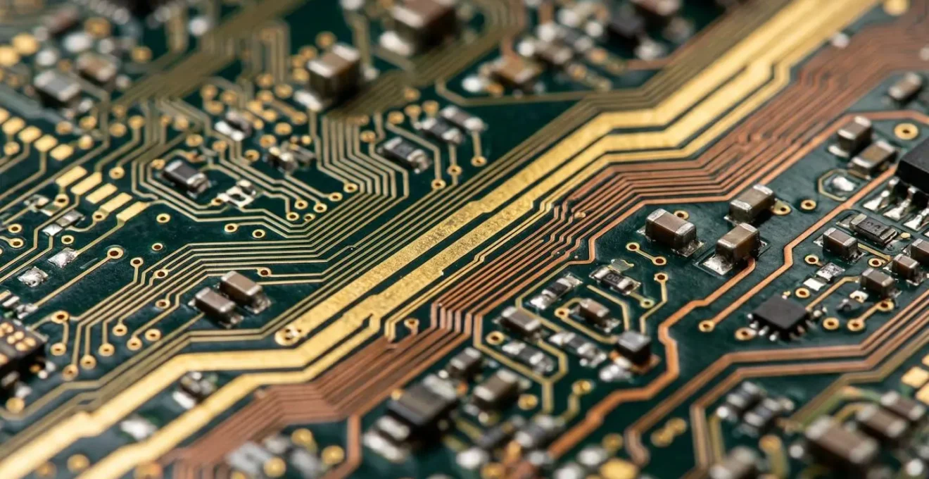 Macro shot of circuit board representing automated trading safeguards