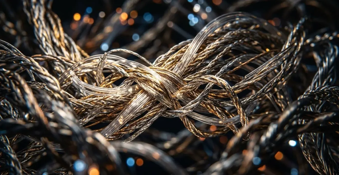 Extreme close-up of interconnected network patterns representing alumni connections